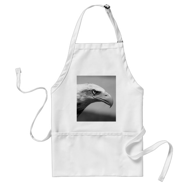Black & White Eagle Eye Adult Apron (Front)
