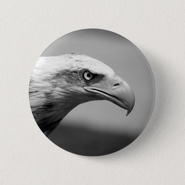 Black & White Eagle Eye Button (Front)