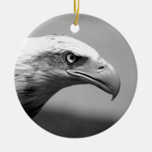 Black & White Eagle Eye Ceramic Ornament