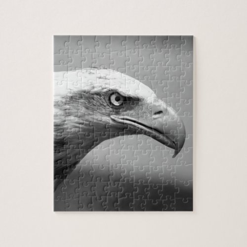 Black  White Eagle Eye Jigsaw Puzzle