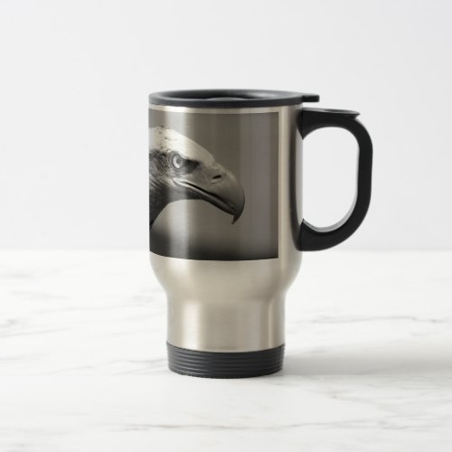 Black  White Eagle Eye Travel Mug