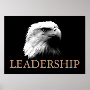 Black & White Eagle Inspirational Leadership Poster