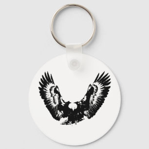 Black & White Eagle Keychain