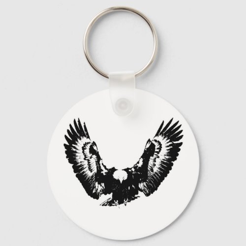 Black  White Eagle Keychain
