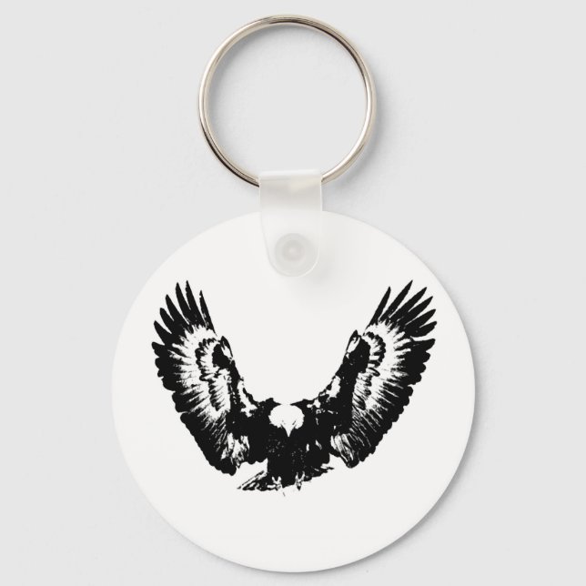Black & White Eagle Keychain (Front)