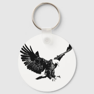 Black & White Eagle Keychain