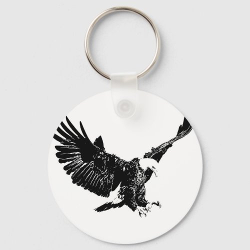 Black  White Eagle Keychain