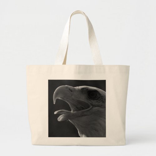 Black  White Eagle Large Tote Bag