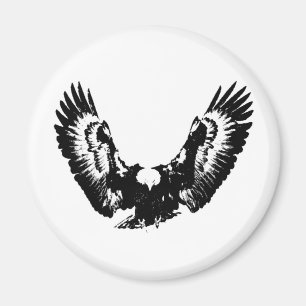 Black & White Eagle Magnet