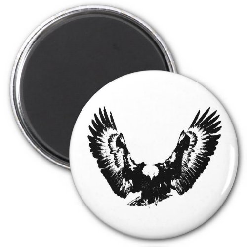 Black  White Eagle Magnet