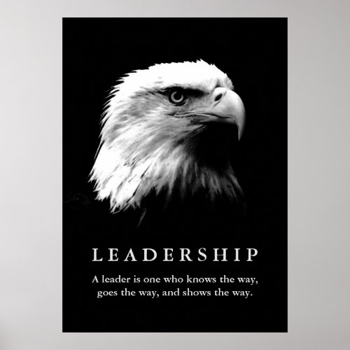 Black White Eagle Motivational Leadership Poster