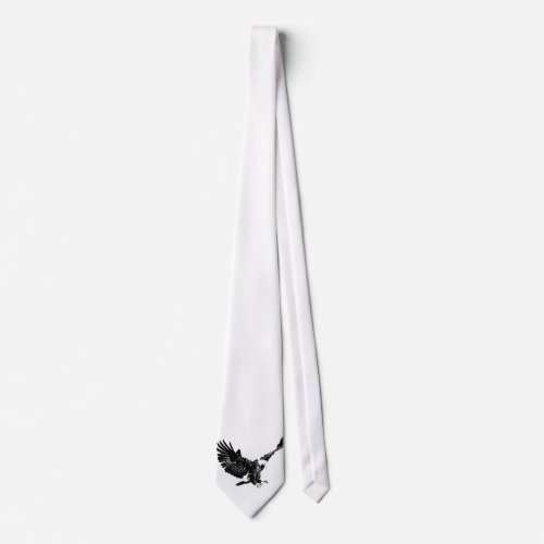 Black  White Eagle Neck Tie