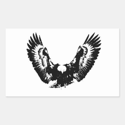 Black  White Eagle Rectangular Sticker