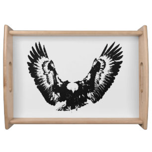 Black & White Eagle Serving Tray