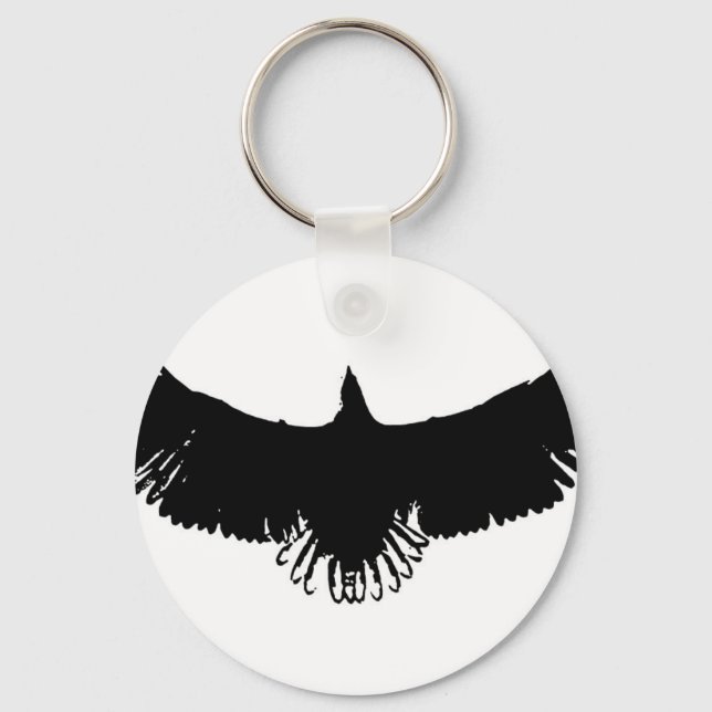 Black & White Eagle Silhouette Keychain (Front)