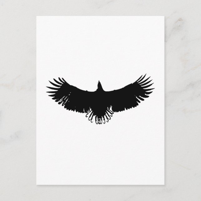 Black & White Eagle Silhouette Postcard (Front)