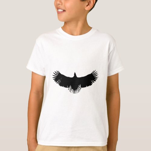 Black  White Eagle Silhouette T_Shirt