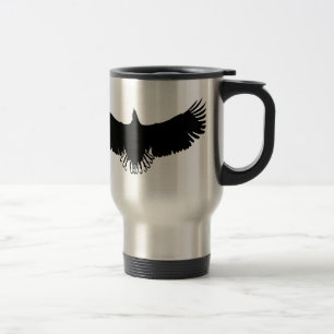 Black & White Eagle Silhouette Travel Mug