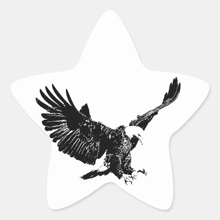 Black & White Eagle Star Sticker
