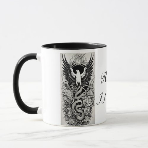 Black  White Eagle Tattoo Design Mug