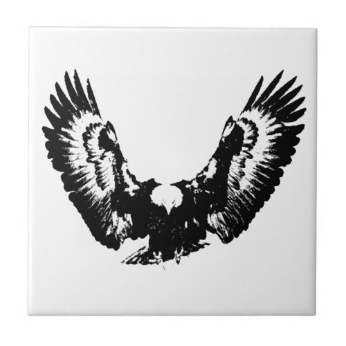 Black  White Eagle Tile