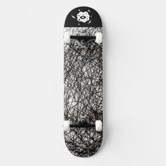 Black White Edgy Lines Skateboard