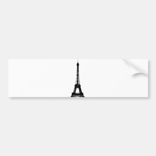 Black  White Eiffel Tower Bumper Sticker