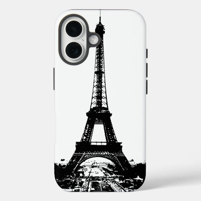 Black & White Eiffel Tower Case-Mate iPhone Case (Back)