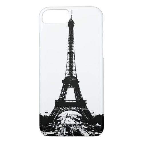 Black  White Eiffel Tower iPhone 87 Case
