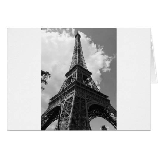Black & White Eiffel Tower in Paris (Front Horizontal)