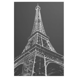 Black White Eiffel Tower in Paris Artwork Gallery Wrap