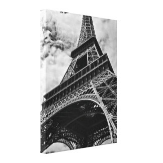 Black And White Eiffel Tower Wrapped Canvas Prints | Zazzle