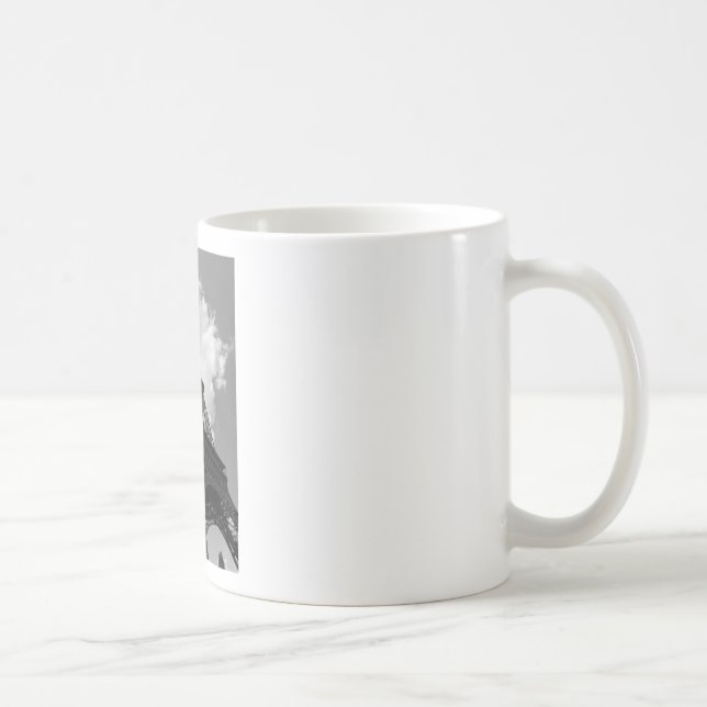 Black & White Eiffel Tower in Paris Coffee Mug (Right)