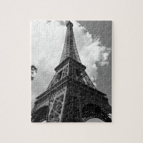 Black  White Eiffel Tower in Paris Jigsaw Puzzle