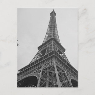 Black & White Eiffel Tower in Paris Postcard