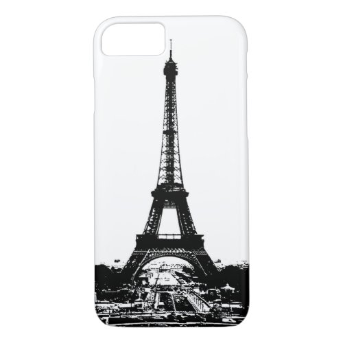 Black  White Eiffel Tower iPhone 7 Case