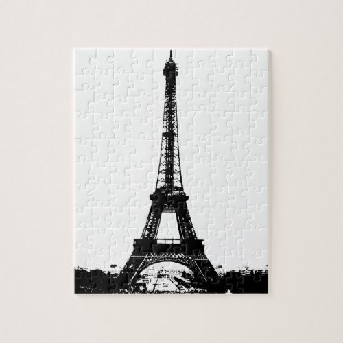 Black  White Eiffel Tower Jigsaw Puzzle