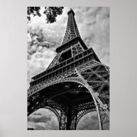 Black White Eiffel Tower Love Paris Europe Travel