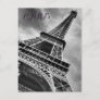 Black & White Eiffel Tower Paris Europe Postcard
