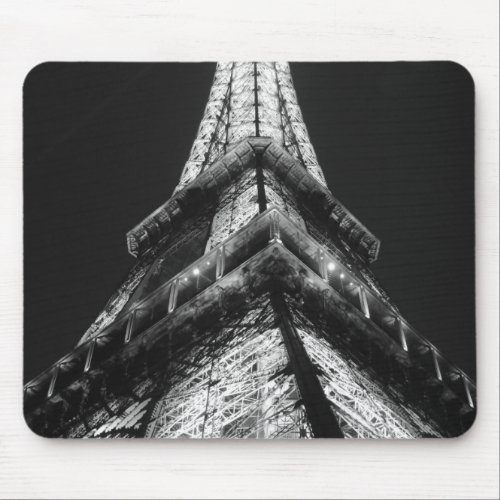 Black White Eiffel Tower Paris Europe Travel Mouse Pad