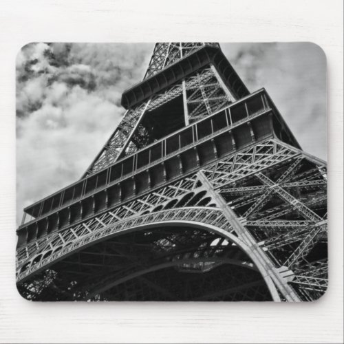 Black White Eiffel Tower Paris Europe Travel Mouse Pad