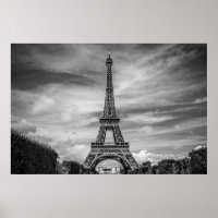 Black White Eiffel Tower Paris Europe Travel