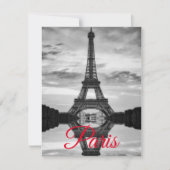 Black White Eiffel Tower Paris European Travel (Front)