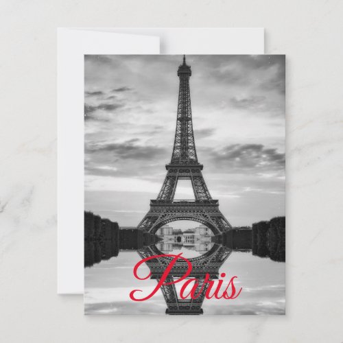 Black White Eiffel Tower Paris European Travel