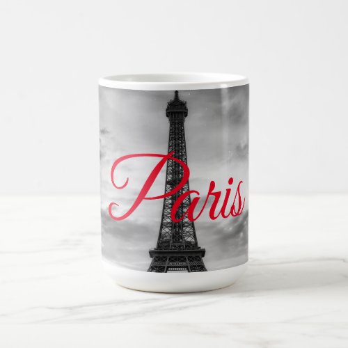 Black White Eiffel Tower Paris European Travel Coffee Mug