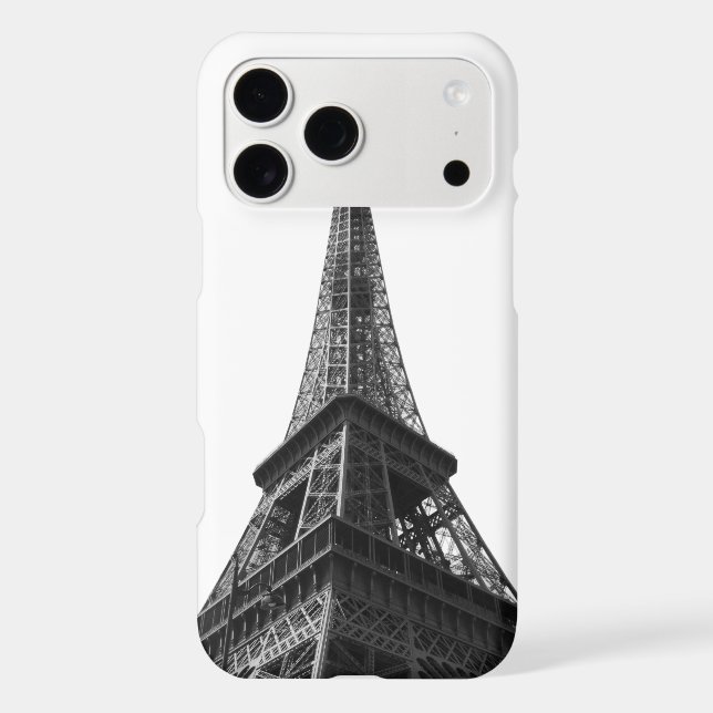 Black & White Eiffel Tower Paris European Travel iPhone Case (Back)