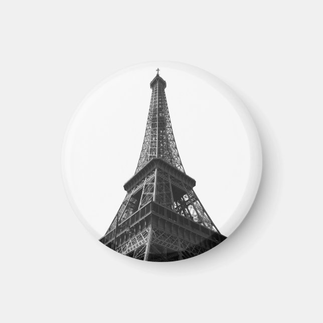 Black & White Eiffel Tower Paris European Travel Magnet (Front)