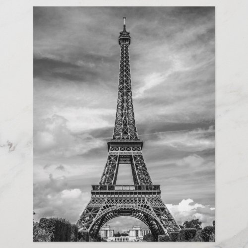 Black  White Eiffel Tower Paris France