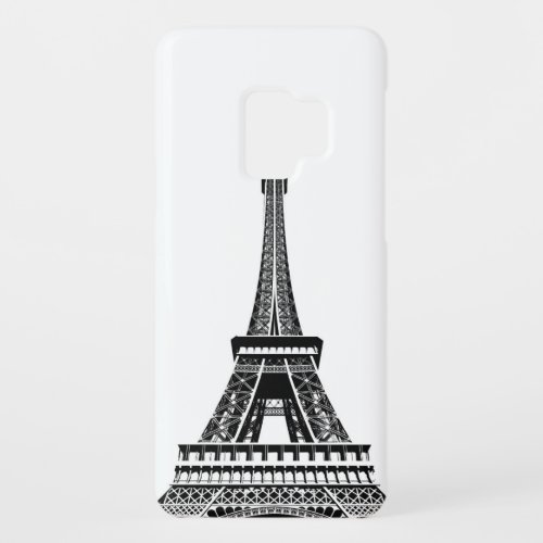 Black white Eiffel Tower Paris France Art Artwork Case_Mate Samsung Galaxy S9 Case
