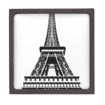 Black white Eiffel Tower Paris France Art Artwork Gift Box